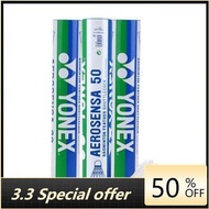 YONEX Badminton Shuttlecock AS50 Badminton Balls 12pcs Goose Feather Tourney Level Standar High-qual