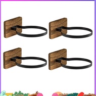 4Pcs Basketball Wooden Holder Wall Mount, Ball Storage Holder for Football Basketball Soccer Rugby D