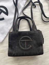 Telfar Black Denim Small Shopping Bag 黑色牛仔袋