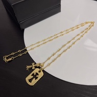 Fashion Fashion ❤ Xiaoxiangfeng 95chrome Hearts Crome Hearts Gold-Plated Glossy Cross Plus Square Ne