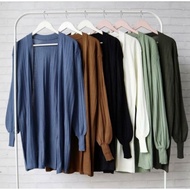 Yuki Long Cardy / All Size Warna [ Mint  Army  Hitam ] / Cardigan Wanita Bahan Rajut / Cardigan Raju