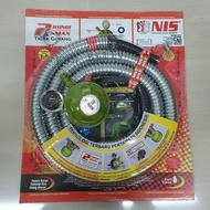 Selang Regulator Gas LPG NIS Double Lock AB + Ampere Raja Sakti