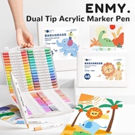 ENMY Double-Ended Acrylic Markers Water-Washable Markers Layered Color Pens Drawing and Coloring Mar