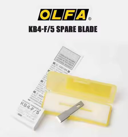OLFA KB4-F/5 5-Piece Replacement Chisel Blades, Japanese Steel, for AK-4 Rotary Cutter - Sharp and D