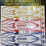 RS150 V1 V2 HONDA WINNER ( 11 ) COM CUT CHROME BODY COVER STRIPE STICKER / GOLD / BLUE / RED / ORANG
