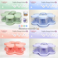 Toples Calista 6 Daun/Toples Kue Kering Lebaran/Toples Plastik Set 6pcs