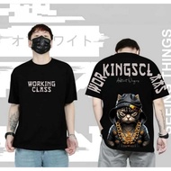 DISTRO CAT T-SHIRT CAT WORKING CLASS/ COOL PUNGUNGUNG WRITING SCREEN PRINTING T-SHIRT/ TEDDY BEAR T-