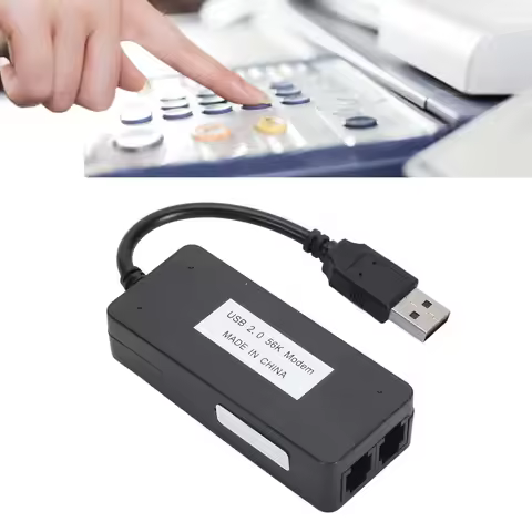 USB External Up Fax Data Modem Dual RJ11 Ports Support Caller ID Plug and Play 56K Anti Thunder Comp