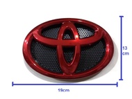 แผ่นป้าย Logo Toyota  หน้ากระจัง Toyota Revo + FORTUNER 2015-2022 สีแดงแก้ว ขนาด 19 cm x 13 cm สีแดง