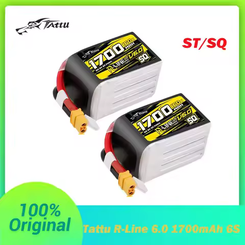 Tattu R-Line 6.0 1700mAh 6S Lipo Battery 160C 22.2V ST/SQ XT60 Plug For FPV Racing Drone Parts, RC H