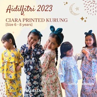 Baju Kurung Moden Printed Cotton Budak Perempuan Baby Girl Baju Raya 2025 Gosh Kids Design Ciara