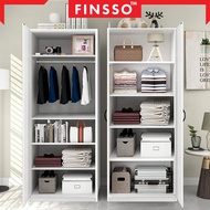 Finsso 2IN1 Design : 2 Door 5 Tier with Tudung Hanging Wooden Wardrobe /Almari Baju (2 Cara Pasang, 