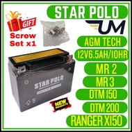 STAR POLO BATTERY BATTERI 6N4 6V YB3L-B 12V YTZ5 YTZ6 YTZ7 YB5L-B 12N6.5 12N9 YB9 YTX12A YTZ10 YTX7L