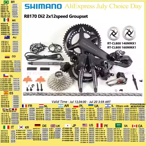 Shimano ULTEGRA Di2 R8170 2x12s Groupset Di2 R8100 Crankset 11-30T 11-34T Cassette FD RD R8150 Derai
