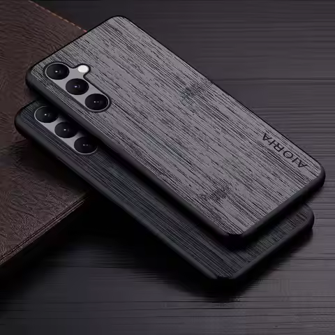 Case for Samsung Galaxy M14 M34 M54 5G funda bamboo wood pattern Leather phone cover Luxury coque fo