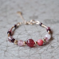 紅蘋果 - 14K包金 草莓晶/粉晶/紅紋石/紅石榴 手鍊