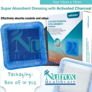 Winner’s Super Absorbent Dressing with Activated Charcoal manage exudate and reduce odour 10cm x 10c