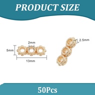 PH PandaHall 50pcs 3 Hole Spacer Bars, Metal Spacers Bar Link Connector Beads Multi Strand Separator