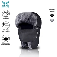 ELFS ACTIVE Ushanka Russian Hat Bomber Hat 3in1 Cap and Mask Water Resist Winter Bomber Hat Winter H
