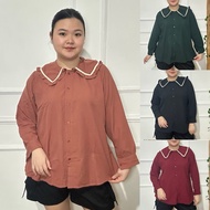 KEMEJA FEFE BIGSIZE LACE COLLAR SHIRT LD 120cm | LD 140cm