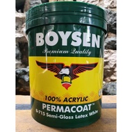 ✳♈№Semi Gloss Latex #715 White 4L Boysen Permacoat Acrylic Paint 4 Liter 1 Gallon