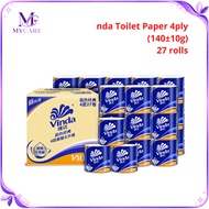 Vinda Toilet Roll Vinda Toilet Paper Sealed Packaging 厕纸 4Ply 1Box(27 Rolls) MY