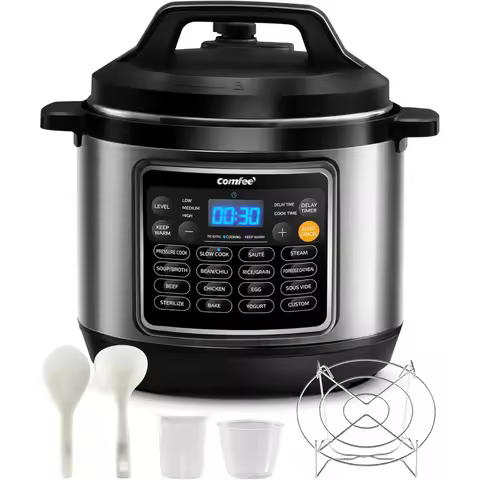 COMFEE’ 16-in-1 8Qt Electric Pressure Cooker, Non-Stick Pot, Yogurt Maker, Rice Cooker Slow Cooker S