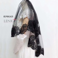 Black Wedding Veil Wedding Accessories KPH003 Veil Lace Veil Nikah Veil Pengantin