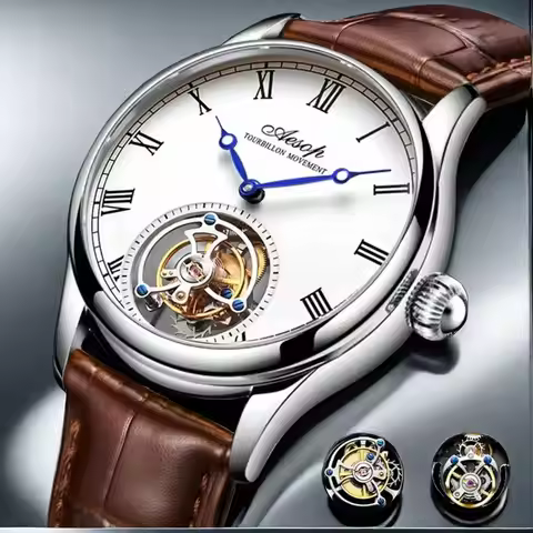 Aesop Real Flying Tourbillon Movement Mechanical Watches Luxury Watch for Men Skeleton Tourbillon Wa