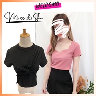 Miss & She / January Brand Short Sleeve Tops Women Blouse Women Crop Top