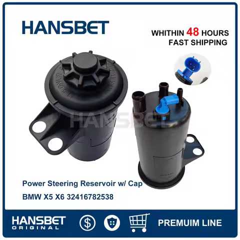 Power Steering Reservoir w/ Cap for BMW E60 E60 LCI E61 E65 E66 E70 E70 LCI X5 X6 525i 528i 545i 550
