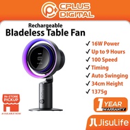 JISULIFE Table Fan Pro3 Bladeless Timing Settings Ambient Light Rotate Oscillating Air Filtration