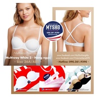 [Size 36A/A80] Women's bra with removable straps and breast augmentation in color: White, soft and s