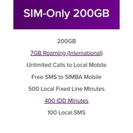 SIMBA 200GB Data 30 days plan