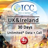 ICC SIM Card_ UK &amp; Ireland 30 Days 7GB/40GB/100GB SIM Card