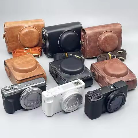 G7X3 PU Leather Camera Bag for Canon Powershot G7X MarkIII G7XIII Sony ZV-1 Mark II ZV-1F With Camer