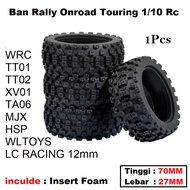 Rally Onroad Tires Touring WRC TT01 TT02 XV01 TA06 LC RACING 12mm 1/10 Rc Car Tire mjx hyper go 1620