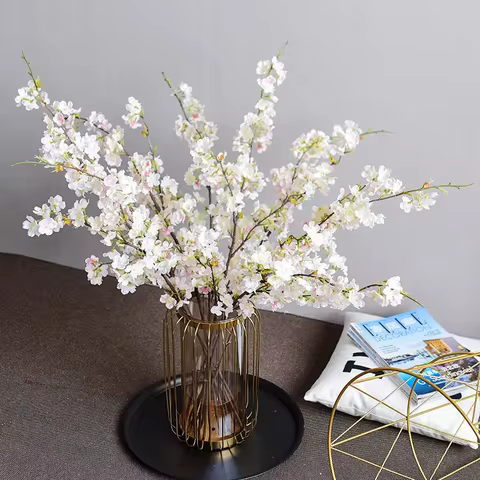 Artificial Cherry Blossom Branches, Silk, Pink, White, Fake Plant, Living Room, Home, Wedding Arch, 