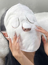 1 pieza Cubierta de toalla de compresa caliente para mascarilla facial de cuidado de piel, belleza, vapor caliente y frío, y limpieza facial en el hogar