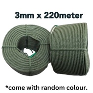 3mm x 220 Meter PE Nylon Green Polyethylene Rope PE Rope (Thailand) / Tali Hijau