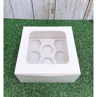 （New style） Cupcake Box, 8 Holes, White Paper + Base, Size 20.5x20.5x10 Cm. (Pack Of 10 Pieces) 1108