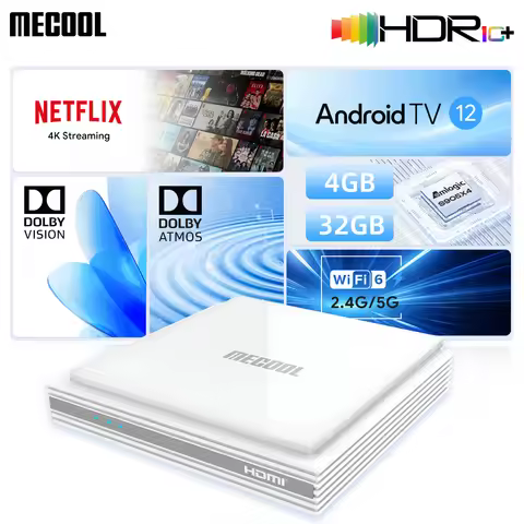 MECOOL KM2 Plus Deluxe Android TV Box With Netflix 4K Certified Dolby Atmos/Dolby Vision 4+32G WiFi6