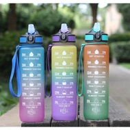 Motivation water bottle Tritan water bottle 1000ml ready stock Malaysia