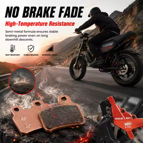 Short Braking Distance: Semi-Metallic Pads for Ridstar Q20 E-Bike – Race Proven, Fit XD/XOD Calipers