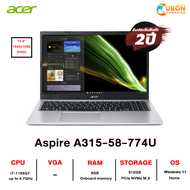 ACER ASPIRE 3 A315-58-774U NOTEBOOK (โน๊ตบุ๊ค) INTEL i7-1165G7 / 8GB / 512GB / WIN11 ประกันศูนย์ 2 ปี