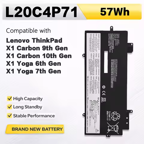 PowerHub L20C4P71 15.44V 57Wh Battery For Lenovo ThinkPad X1 Carbon 9th 10th Gen X1 Yoga 6th 7th Gen