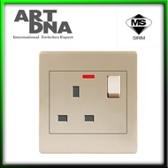 ART DNA A38 13A Switched Socket c/w Neon Indicator (GOLD)