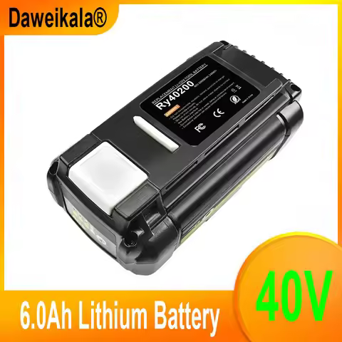 For 40V Ryobi 6.0Ah Li-Ion Rechargeable Battery For Ryobi RY40502 RY40200 40V Cordless Power Tools B