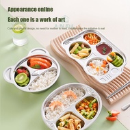 Aanadel Food Grade 304 Stainless Steel Plates Children's Plates Cartoon Divided Plates
