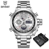 Murah DIVEST Jam Tangan Pria Merek Top Mewah Dual Time Jam Tangan Pria